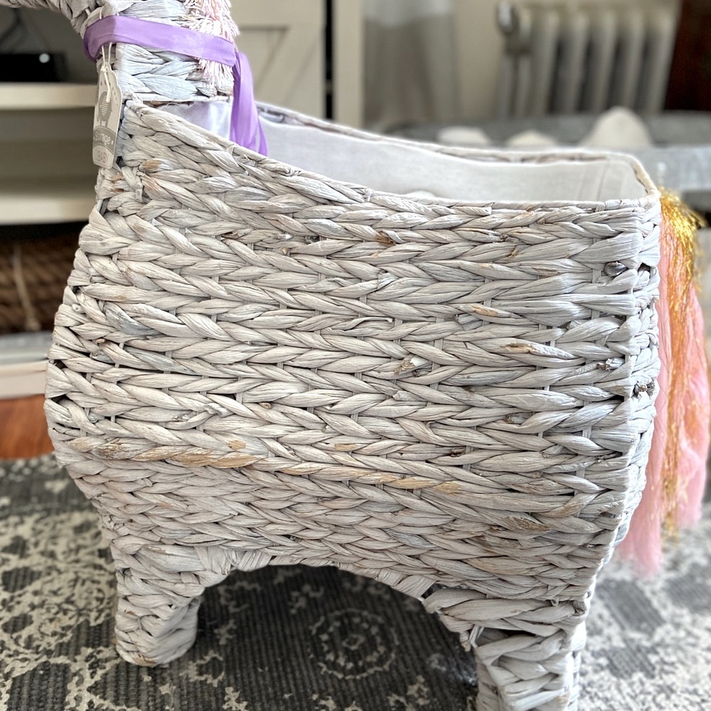 Unicorn Shaped Wicker Basket